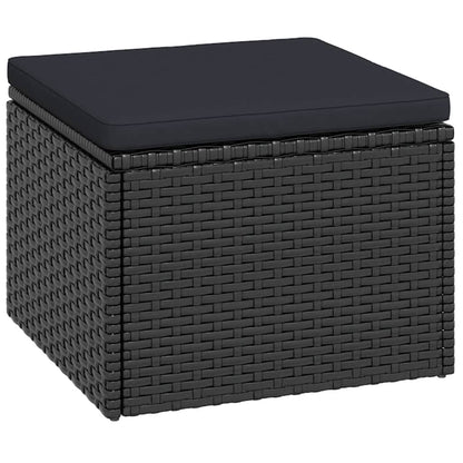Loungeset Poly Rattan Zwart