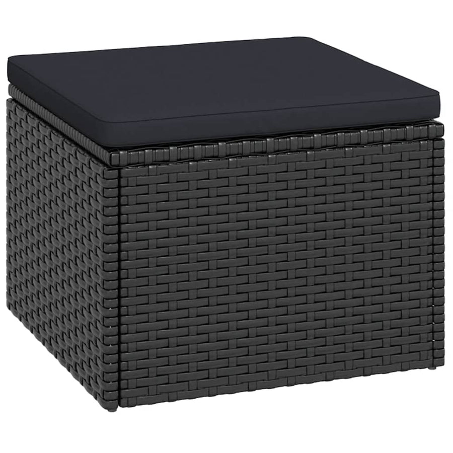 Loungeset Poly Rattan Zwart