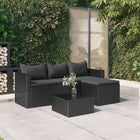 Loungeset poly rattan zwart 176x64x60.5 cm