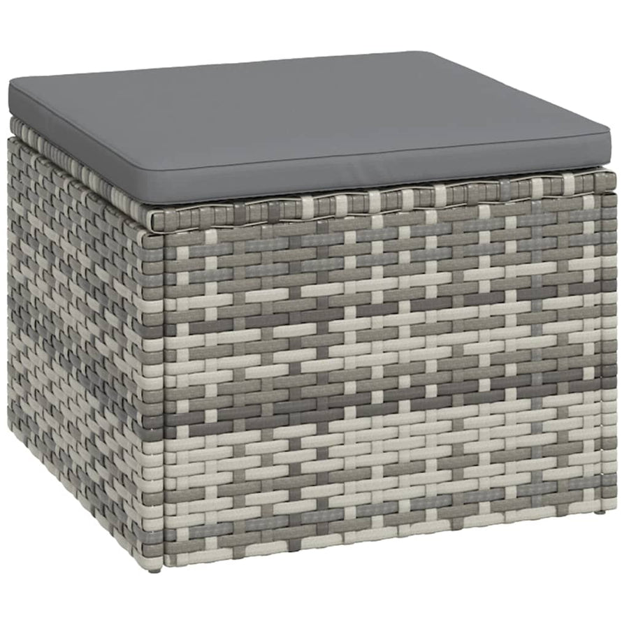 -Delige Loungeset Met Kussens Poly Rattan Grijs