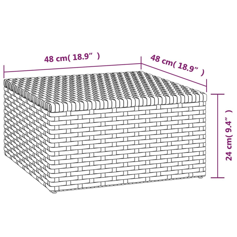 -Delige Loungeset Met Kussens Poly Rattan Grijs