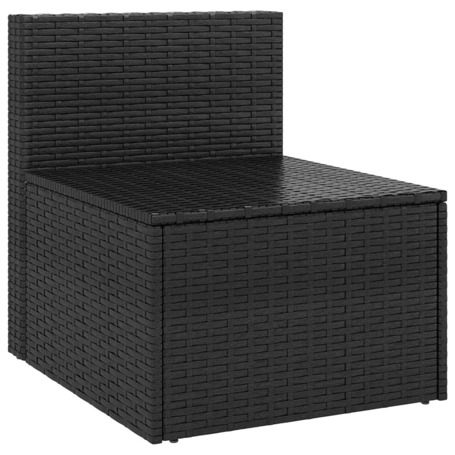 Tuinmiddenbanken Met Kussens 2 St Poly Rattan Zwart