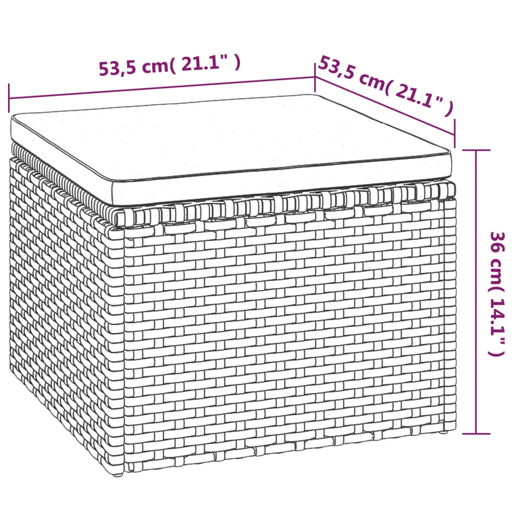 Tuinbank 3-Zits Met Dak En Voetenbank Poly Rattan Zwart