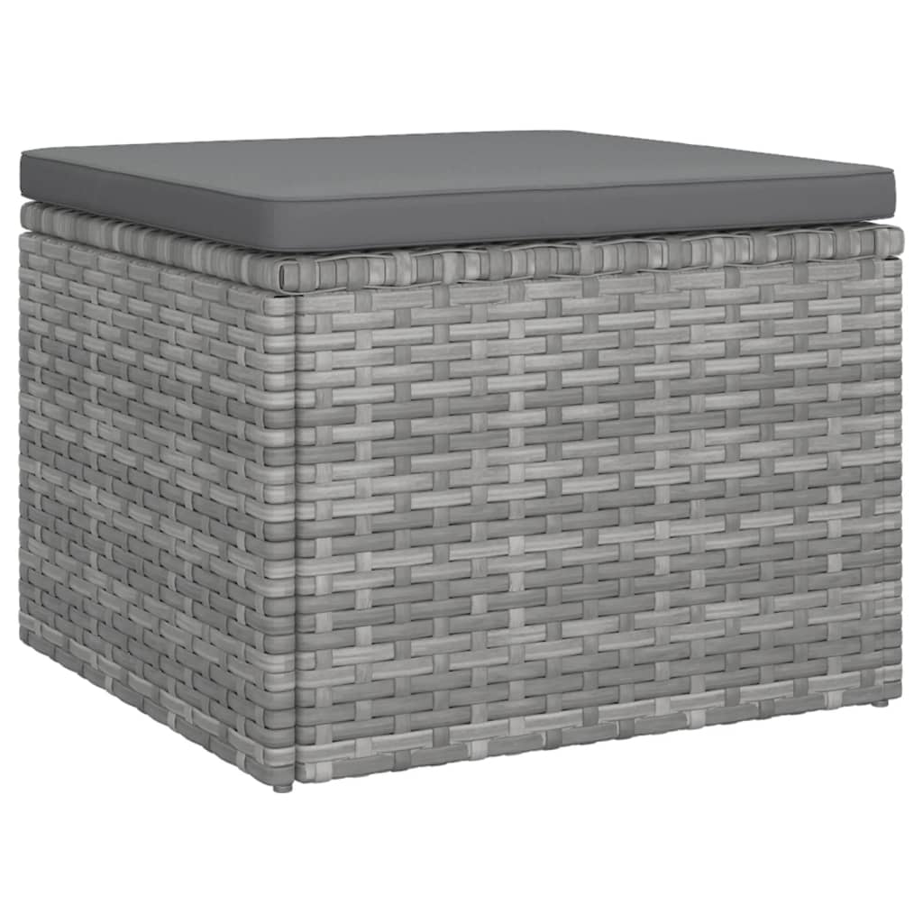 Tuinbank 3-Zits Met Dak En Voetenbank Poly Rattan Grijs