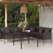 Tuinset 2-delig poly rattan zwart