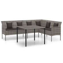 -Delige Tuinset Met Kussens Poly Rattan Grijs