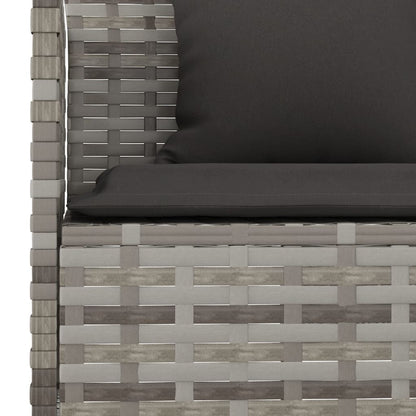 -Delige Tuinset Met Kussens Poly Rattan Grijs