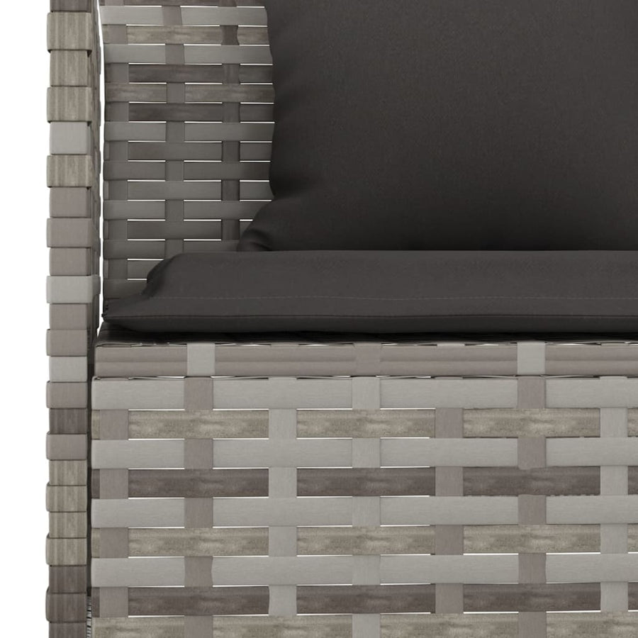 -Delige Tuinset Met Kussens Poly Rattan Grijs