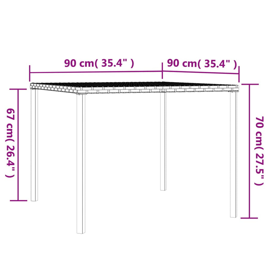 -Delige Tuinset Met Kussens Poly Rattan Grijs