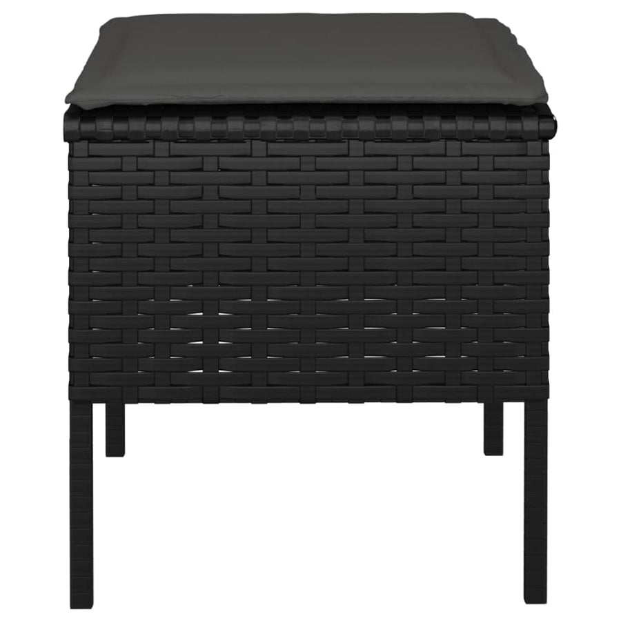 Tuinvoetenbanken Met Kussens Poly Rattan Zwart