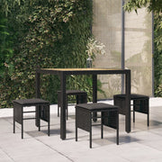 Voetenbanken tuin 4 stuks poly rattan zwart 35x35x40 cm