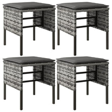 Tuinvoetenbanken Met Kussens Poly Rattan Grijs