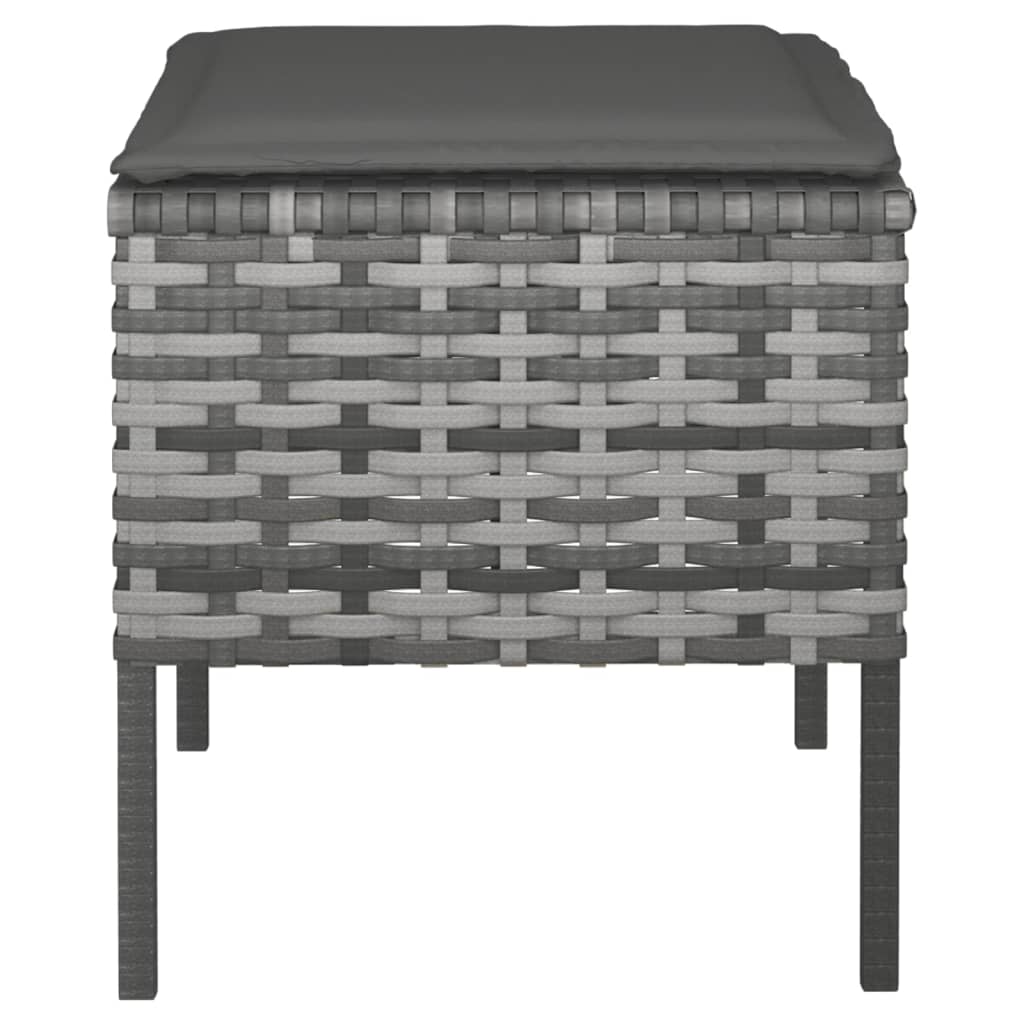 Tuinvoetenbanken Met Kussens Poly Rattan Grijs