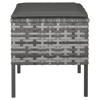 Tuinvoetenbanken Met Kussens Poly Rattan Grijs