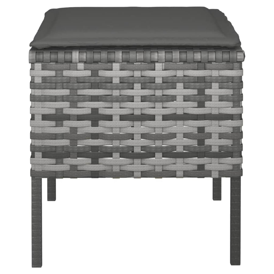 Tuinvoetenbanken Met Kussens Poly Rattan Grijs