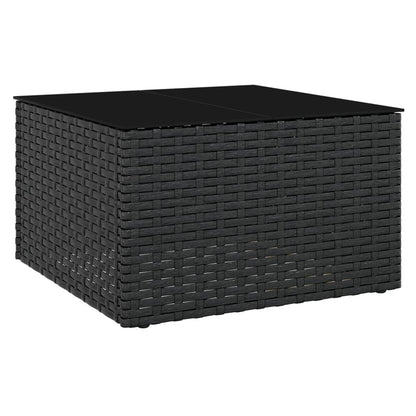 -Delige Loungeset Met Kussens Poly Rattan Zwart en crème