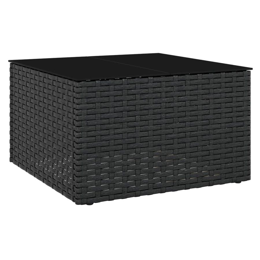 -Delige Loungeset Met Kussens Poly Rattan Zwart en crème