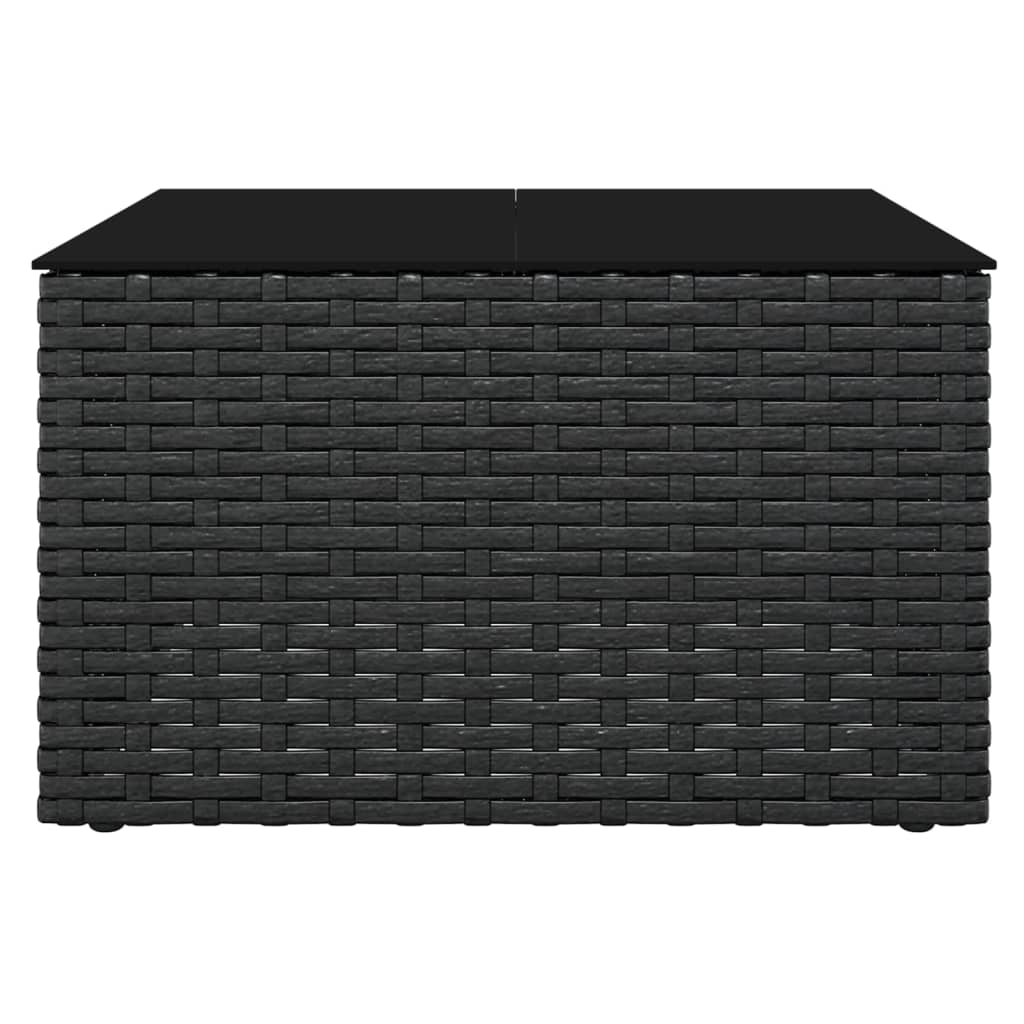 -Delige Loungeset Met Kussens Poly Rattan Zwart en crème
