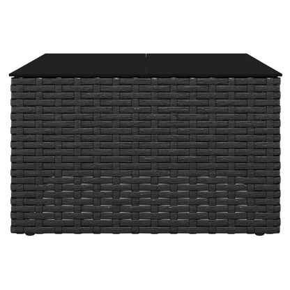 -Delige Loungeset Met Kussens Poly Rattan Zwart en crème