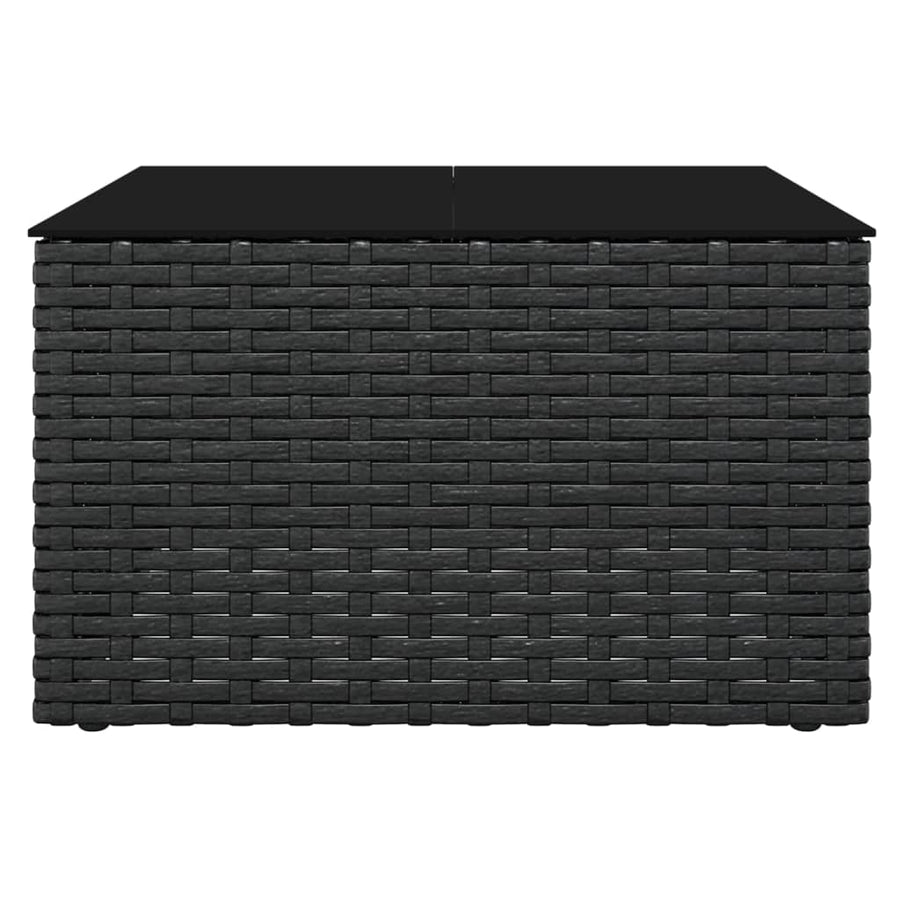 -Delige Loungeset Met Kussens Poly Rattan Zwart en crème