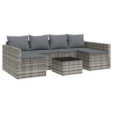 -Delige Loungeset Met Kussens Poly Rattan Grijs