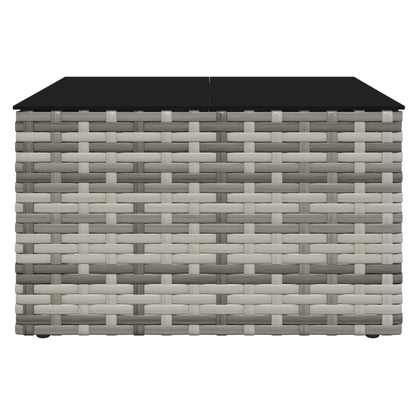 -Delige Loungeset Met Kussens Poly Rattan Grijs