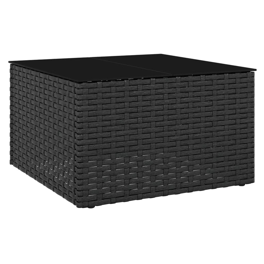 Loungeset Met Kussens Poly Rattan Zwart