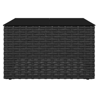 Loungeset Met Kussens Poly Rattan Zwart