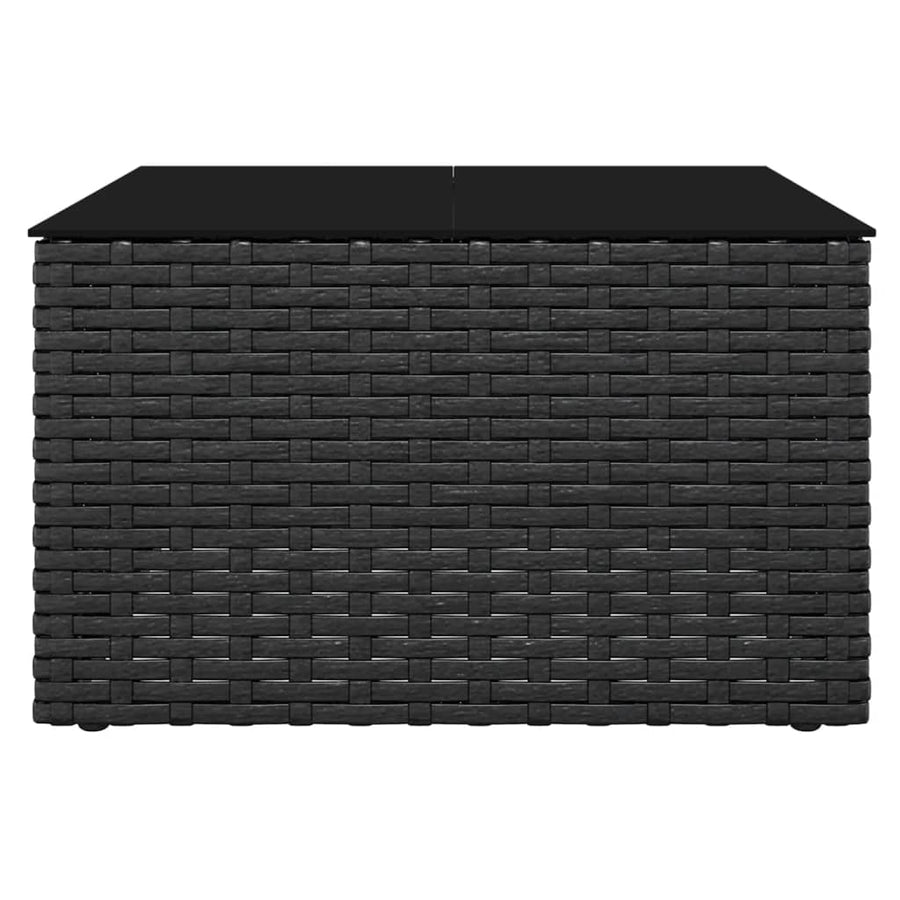 Loungeset Met Kussens Poly Rattan Zwart