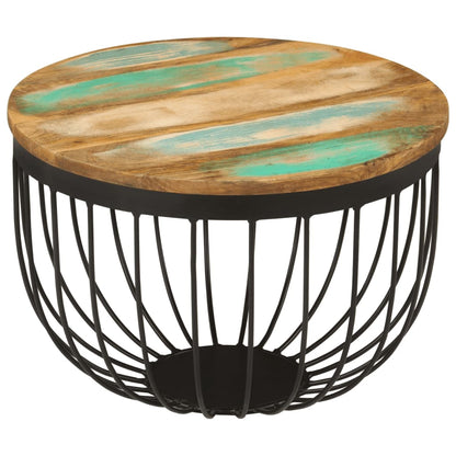 Salontafel Ø 50X35 Cm Massief Gerecycled Hout En Staal