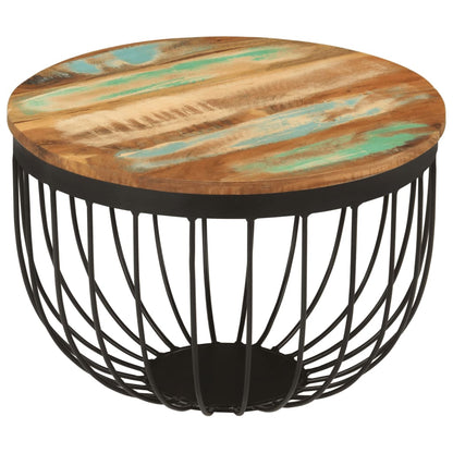 Salontafel Ø 50X35 Cm Massief Gerecycled Hout En Staal