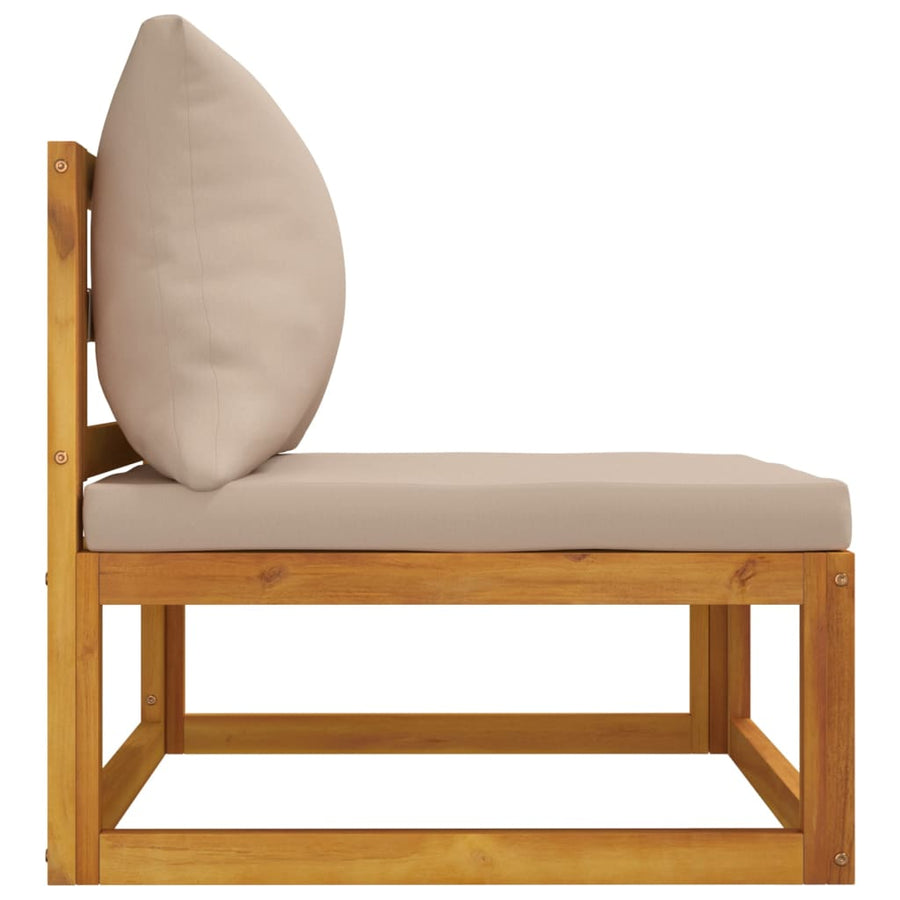 2-Delige Loungeset Met Kussens Massief Acaciahout Taupe midden + hoekTafel
