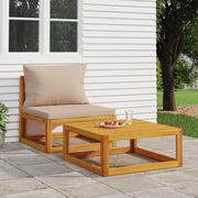 Loungeset massief acaciahout 2-delig taupe