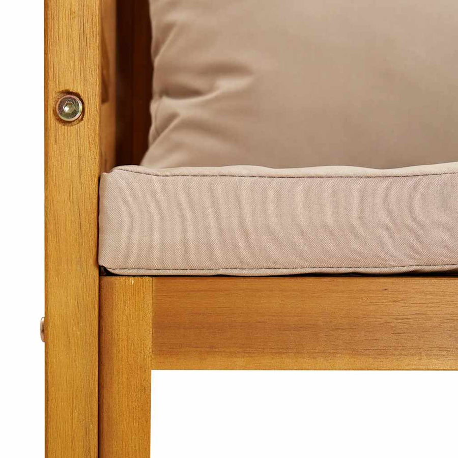 Tuinstoel met kussens massief acaciahout taupe