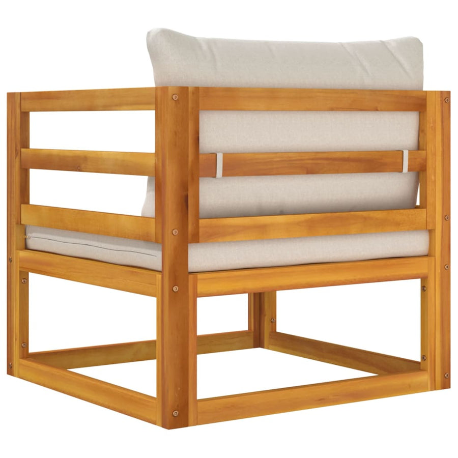 Tuinstoel Met Kussens Massief Acaciahout Lichtgrijs Fauteuil