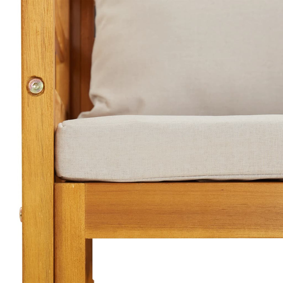Tuinstoel Met Kussens Massief Acaciahout Lichtgrijs Fauteuil