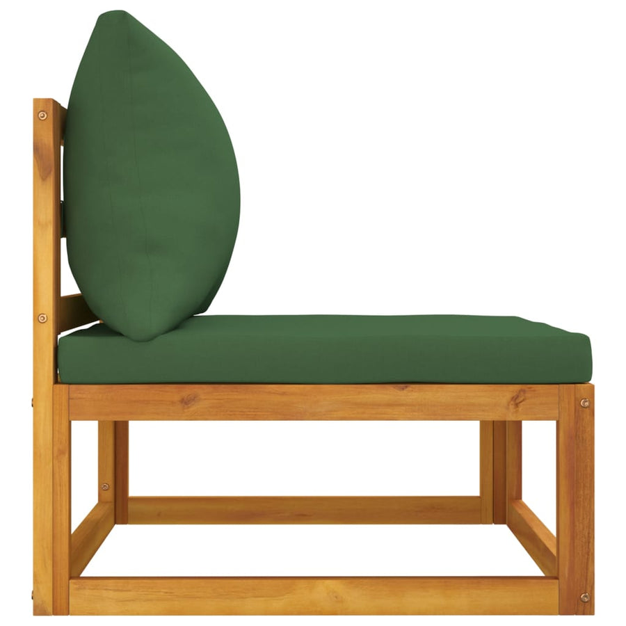 2-Delige Loungeset Met Kussens Massief Acaciahout Groen midden + hoekTafel