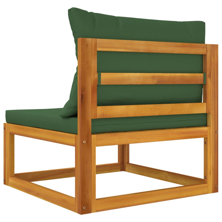 2-Delige Loungeset Met Kussens Massief Acaciahout Groen midden + hoekTafel