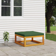 Voetensteun tuin 68x68x29 cm massief acaciahout groen kussen