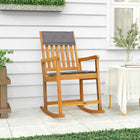 Rocking chair with cushions solid acacia wood
