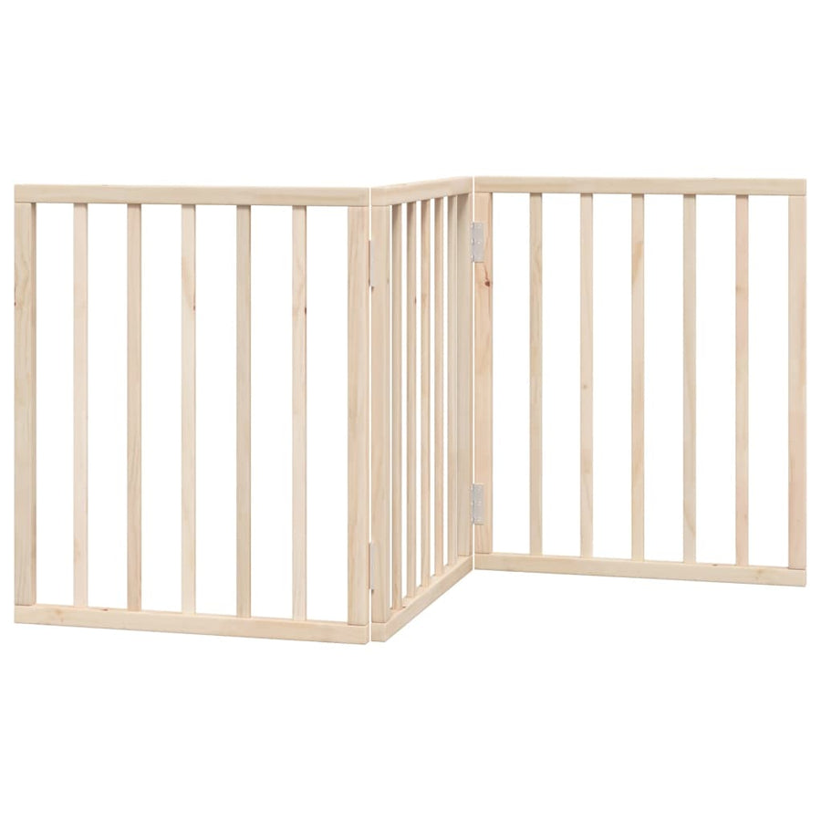 Hondenhek Inklapbaar 3 Panelen 150 Cm Populierenhout 50 x 60 x 2 cm Naturel