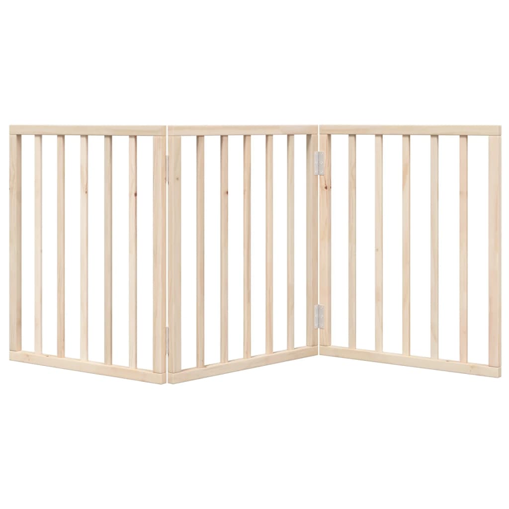 Hondenhek Inklapbaar 3 Panelen 150 Cm Populierenhout 50 x 60 x 2 cm Naturel