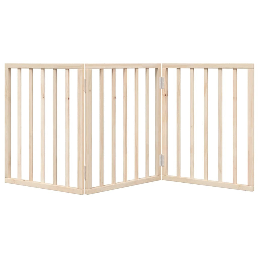 Hondenhek Inklapbaar 3 Panelen 150 Cm Populierenhout 50 x 60 x 2 cm Naturel