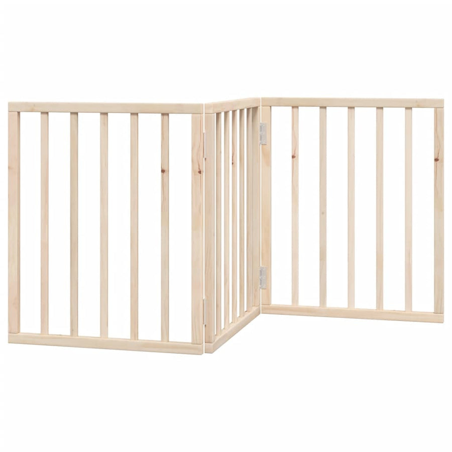 Hondenhek Inklapbaar 3 Panelen 150 Cm Populierenhout 50 x 60 x 2 cm Naturel