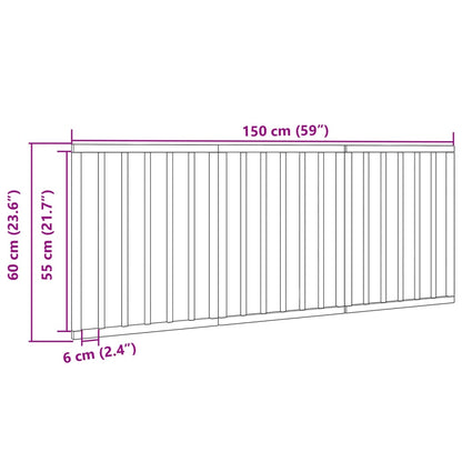 Hondenhek Inklapbaar 3 Panelen 150 Cm Populierenhout 50 x 60 x 2 cm Naturel