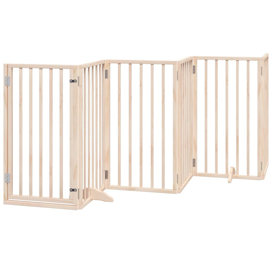 Hondenhek Inklapbaar 6 Panelen 300 Cm Populierenhout 50 x 90 x 2 cm Naturel
