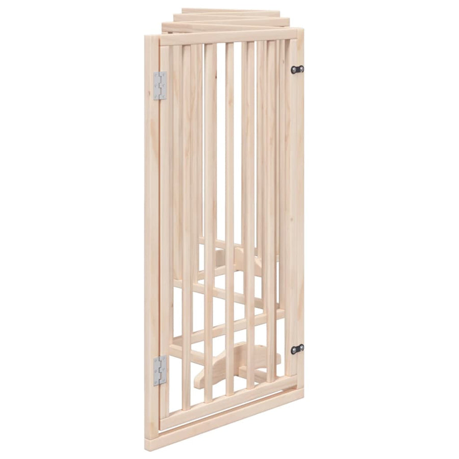 Hondenhek Inklapbaar 6 Panelen 300 Cm Populierenhout 50 x 90 x 2 cm Naturel