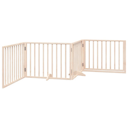Hondenhek Inklapbaar Met Deur 4 Panelen 320 Cm Populierenhout 80 x 60 x 2 cm Naturel