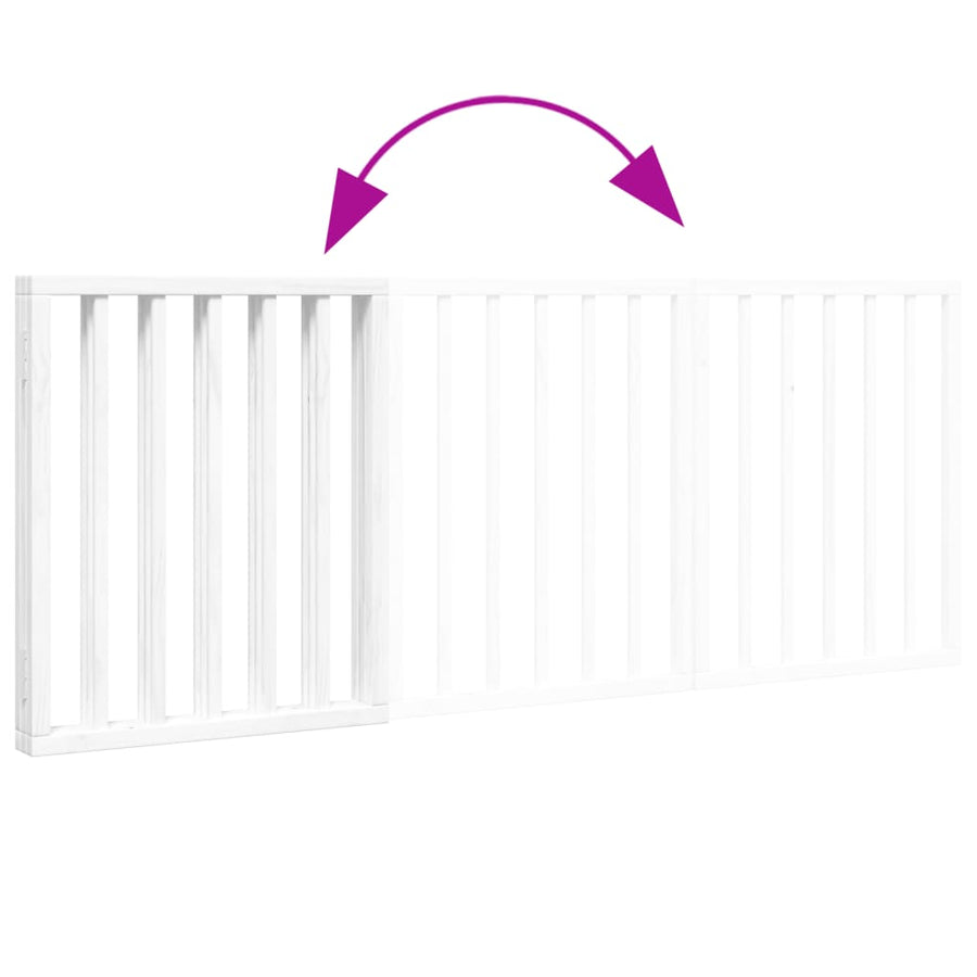 Hondenhek Inklapbaar 3 Panelen 150 Cm Populierenhout Wit