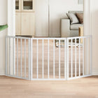 Folding Dog Gate 3 Panels 150 cm Poplar Wood White